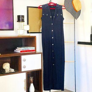 Iman long navy-blue sleeveless dress SIZE M